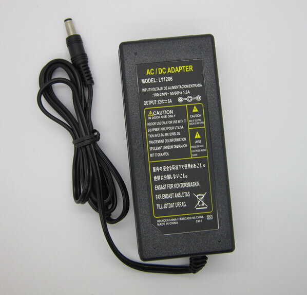 Адаптер входного конвертера для зарядного устройства источника питания постоянного тока 12 В 6 А + Шнур кабеля для светодиодной лампы 5050/3528 SMD