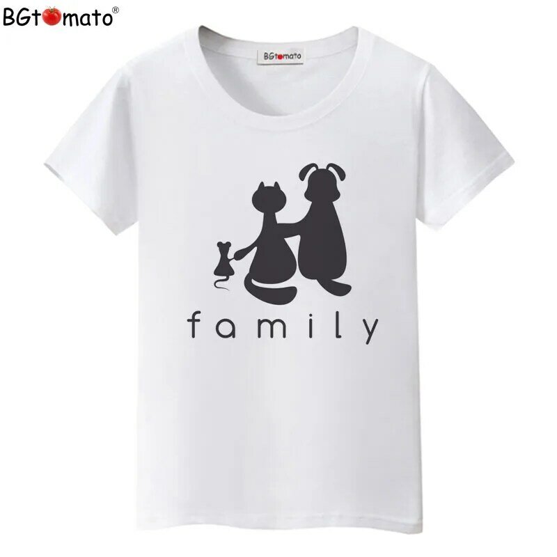 Футболка BGtomato с изображением семьи черных кошек, футболка в новом стиле с креативным дизайном, Прекрасная футболка, дешевая брендовая одежда, женская футболка