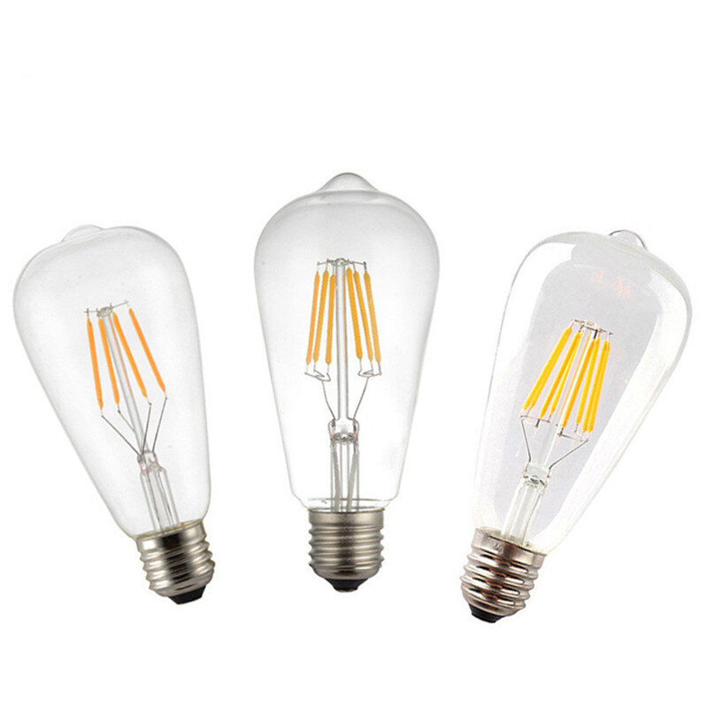 2w 4w 6w 8w A60 ST64 G45 C35 B10 T45 E27 E14 Clear Led Filament Bulb Frosted LED Lamp Lights Warm 220v AC Dimmable Retro light