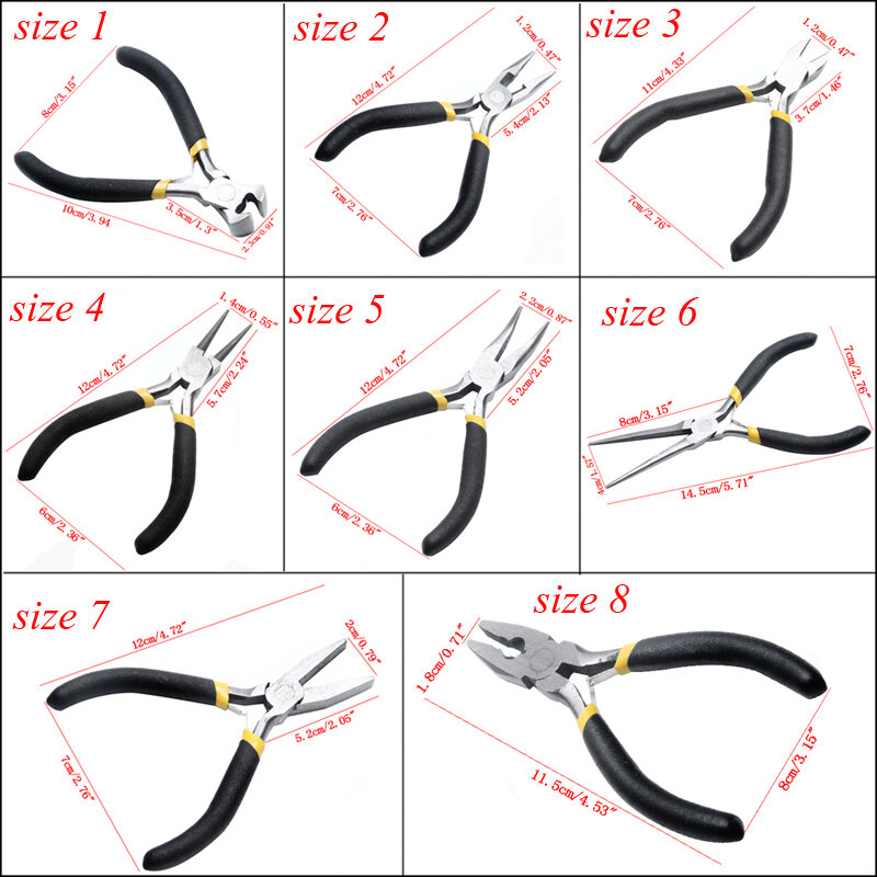 New Jewellery Making Tools Beading Pliers Round Flat Wire Side Cutters Kit Set