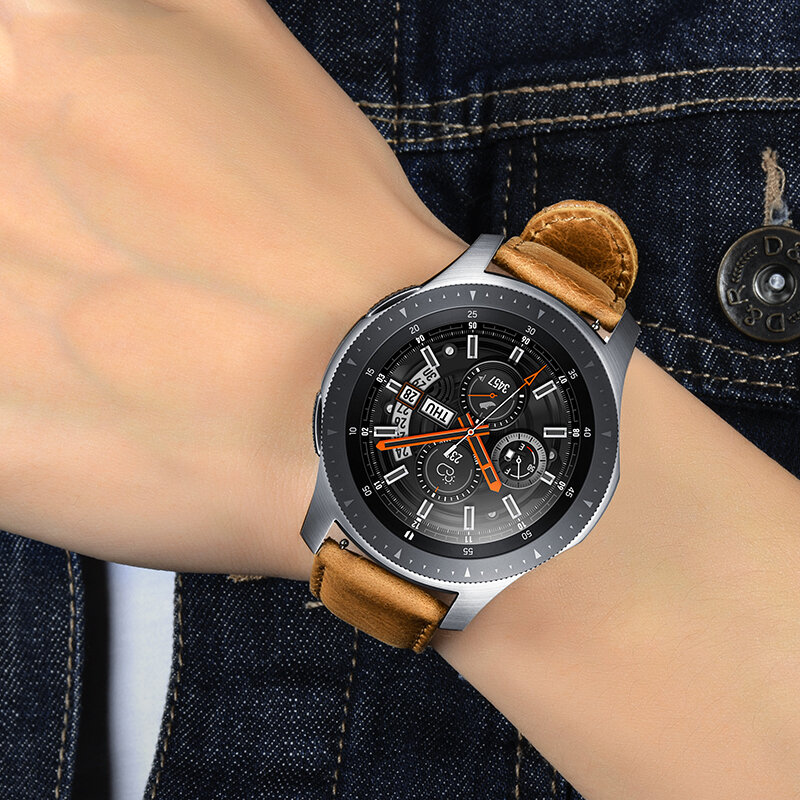 Laforuta correa de reloj de liberación rápida 22mm correa de cuero genuino para Samsung Gear S3 clásico Frontier Galaxy reloj inteligente 46mm
