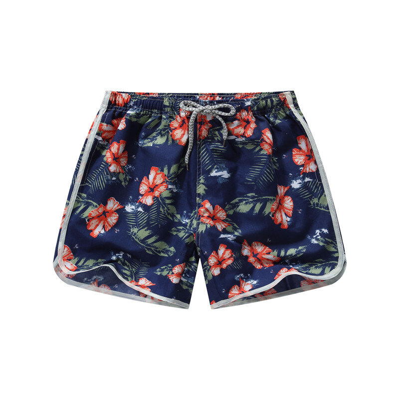 Calções de praia calções de praia shorts de secagem rápida impressão de natação surf shorts de verão draw string elástico na cintura shorts