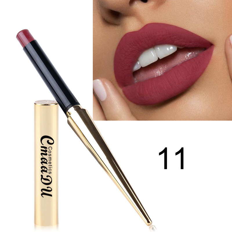 Bullet Lipstick Pen 12 Kleur Matte Lippenstift Naakt Kleur Grote Rode Tante Kleur Lippenstift Cosmetica Make-Up Voor Vrouwelijke Rouge Prinses
