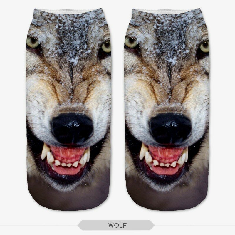 Беговые птенцы свирепый волк печать носки 7,5 "мужские и женские короткие носки