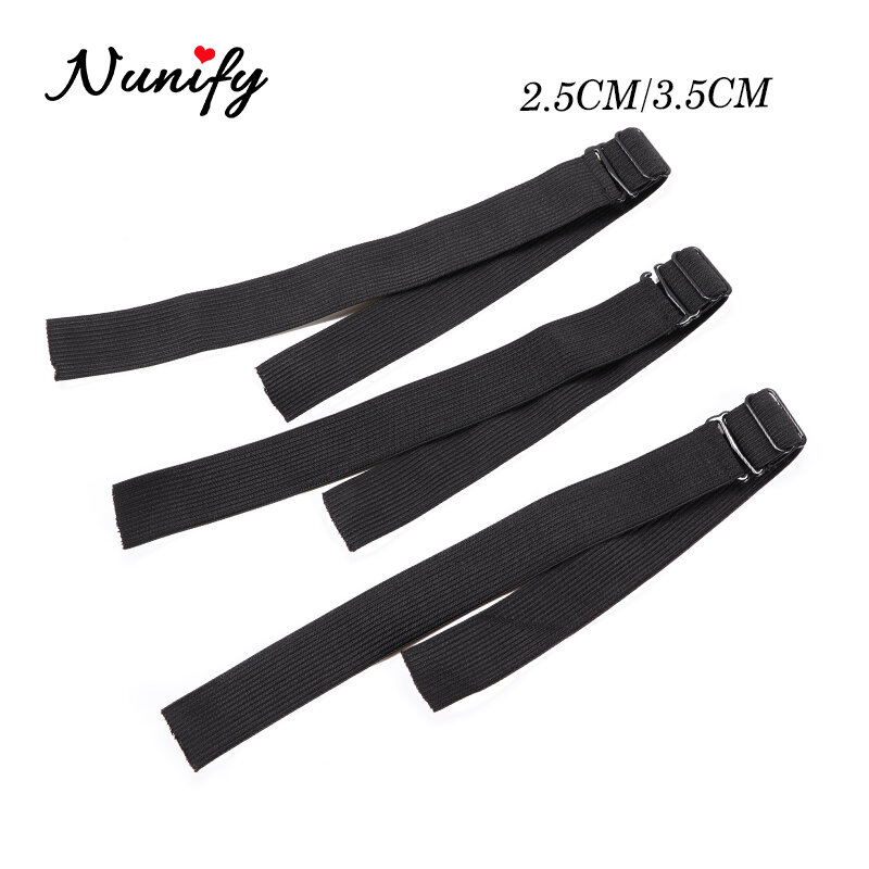 Nunify faixa elástica ajustável para perucas engrossar bandas elásticas peruca que faz ferramentas dois estilos 2.5cm 3.5cm largura peruca banda