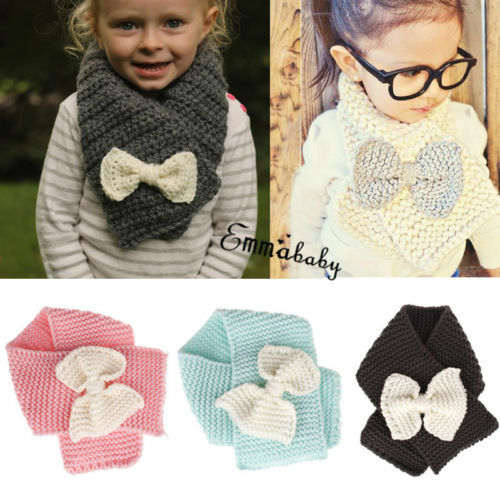 Écharpe à nœud en laine tricotée pour enfants, 4 couleurs chaudes, nouvelle collection hiver, garçon et fille