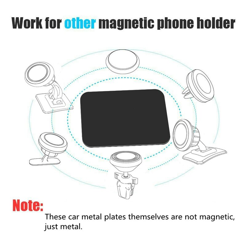 Univerola Mount Metalen plaat met lijm voor magnetische houder Autohouder Vervanging Metal Plate Kit Magnet Mobiele telefoonstandaard