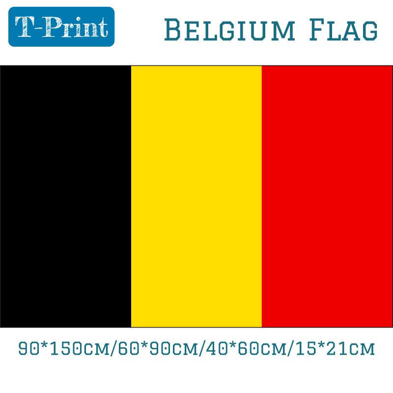 Bandera Nacional de Bélgica de poliéster, 90x150cm, 60x90cm, 40x60cm, 15x21cm, 5x3 pies