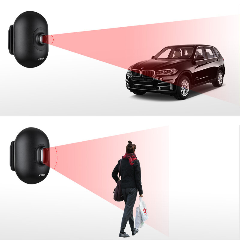 KERUI-DW9 Wireless Driveway Garagem Alarme, Bem-vindo assaltante Passage Detector, Outdoor PIR Motion Sensor, Proteção de Segurança