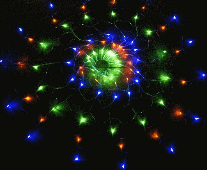 Kolorowe żarówki 120 LED RGB oświetlenie siatkowe wróżka girlanda żarówkowa boże narodzenie/wesele pajęcza sieć ozdoba dekoracja okienna-wielokolorowy