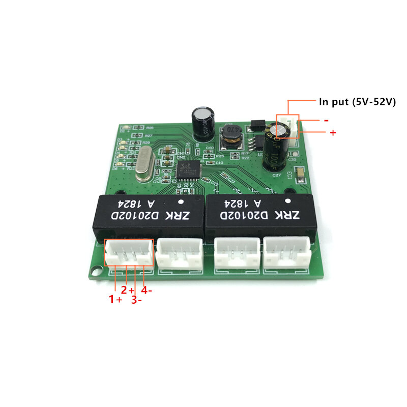 Industrial grade wide temperature low power 4/8 port wiring splitter 10/100Mbps  mini pin type micro network switch module