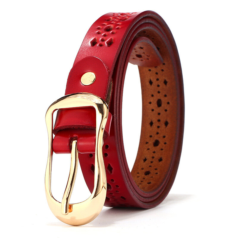 Cinturones de cuero genuino para mujer, cinturón de segunda capa de piel de vaca, Correa Vintage con hebilla