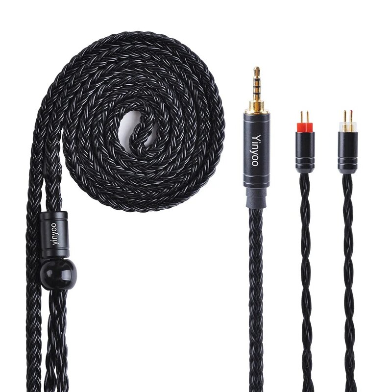Yinyoo 16 Core Silver Plated Cable 2.5/3.5/4.4mm Balanced Cable With MMCX/2pin/QDC For KZZS10 PRO AS10 C12 BLON BL-03 TRN V90BA5