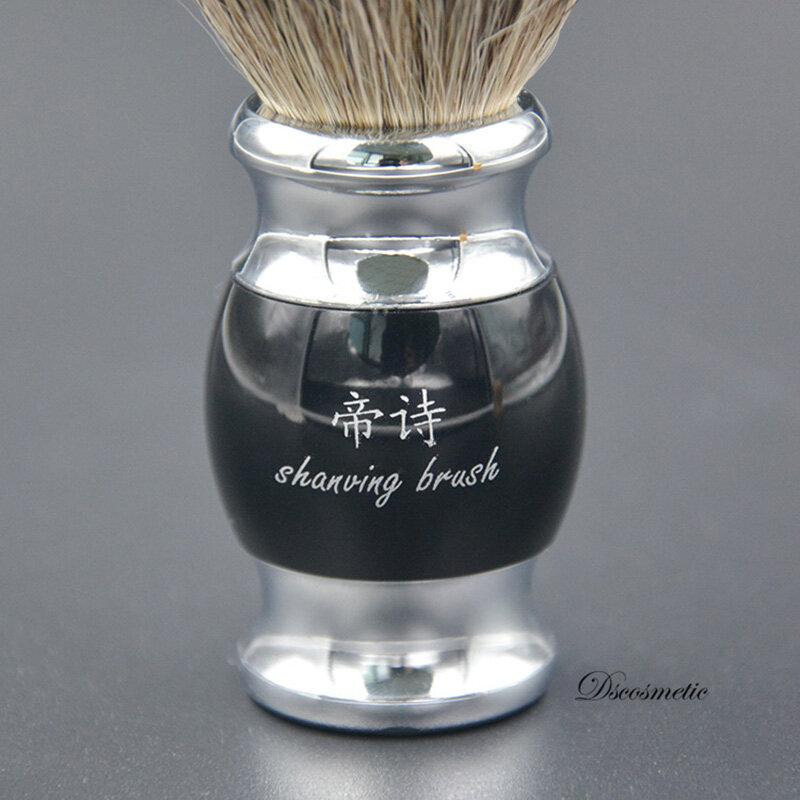 Escova de barbear cabelo de texugo puro com alça de resina e suprimentos de escova de metal china escova de barba artesanal vintage