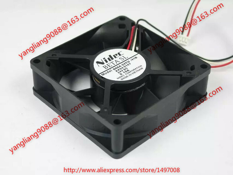 Nidec-ventilador de refrigeración para servidor, D08A-24TU 41B 24V DC 0.10A 80x80x25mm