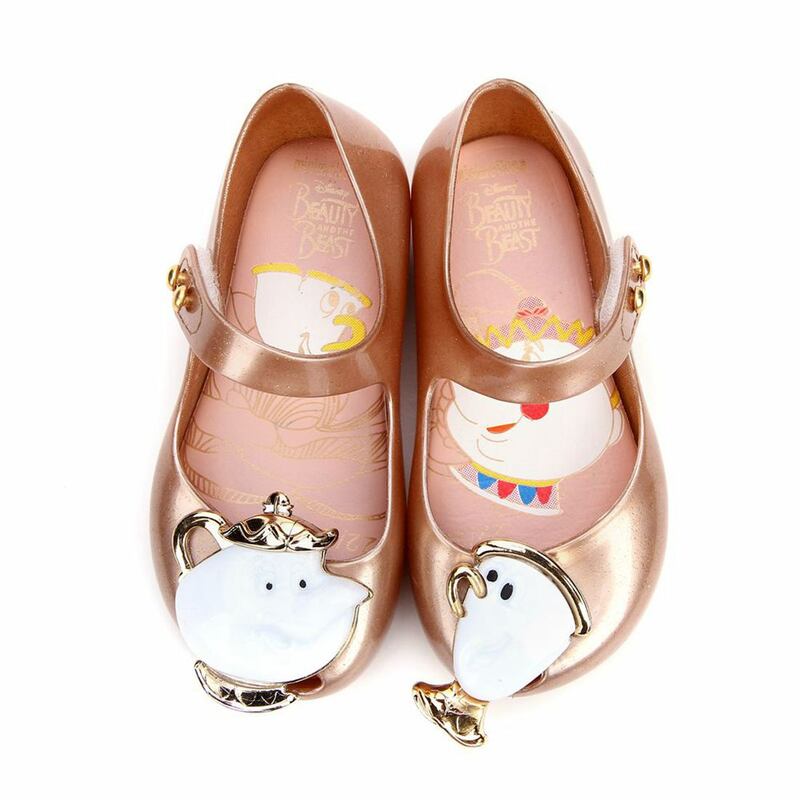Melissa Teacup Mini Sandals 2017 New Winter Kids Sandals Beauty Beast Girls Shoe Jelly Sandals Non-slip Kid Shoes