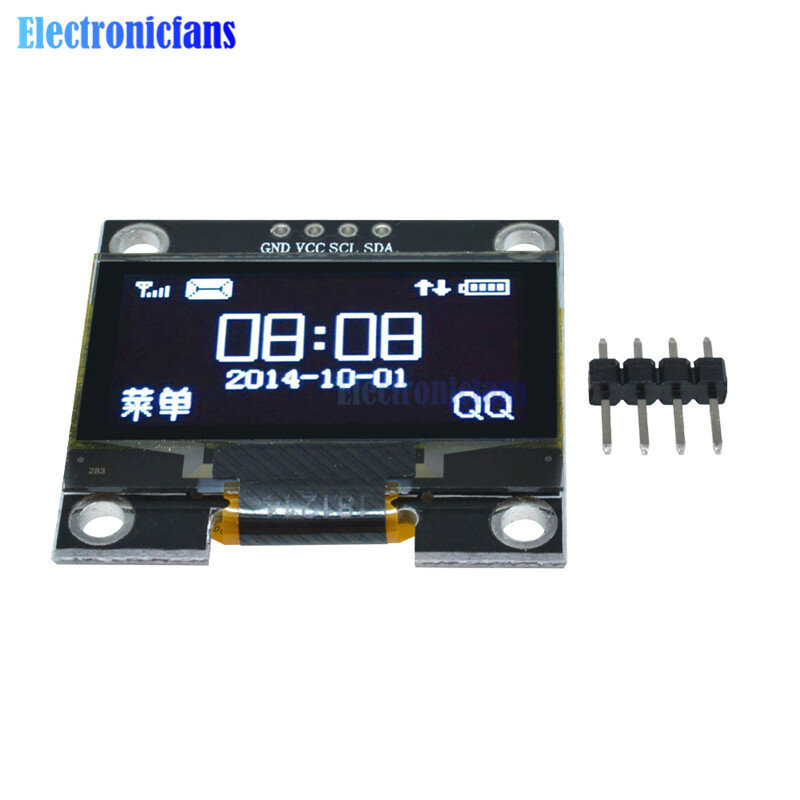 Módulo de pantalla LCD OLED blanca para Arduino, interfaz IIC I2C de 1,3 pulgadas y 1,3 pulgadas, 4 pines, 128x64