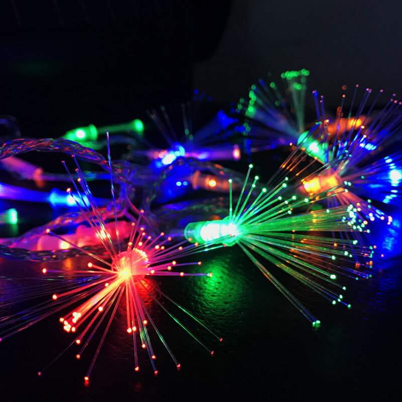 10m 100 led fibra decoração de natal dandelion lâmpada óptica corda dandelion padrão europeu pvc romântico casal