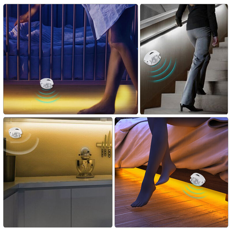 LED Under Cabinet Light 2835 12V Flexible 1M 2M 3M 4M 5M Kitchen Light Closet Wardrobe PIR Motion Sensor Cocina Wall Lamp