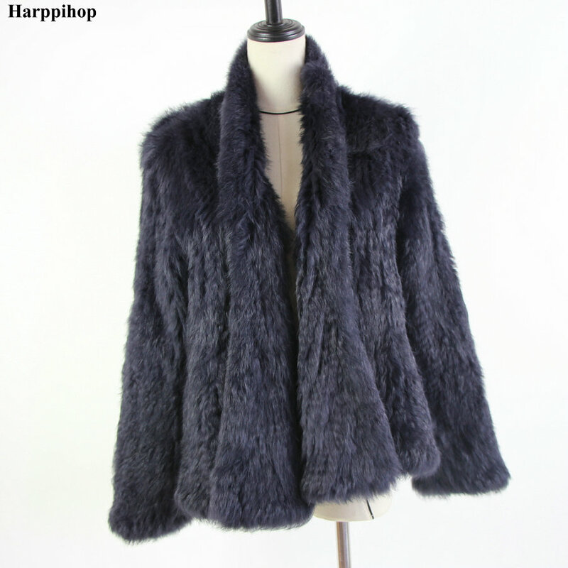 2021 gorąca sprzedaż dzianiny kurtka z futra królika popuplar moda futro kurtka płaszcz futrzany na zimę dla kobiet * harppihop