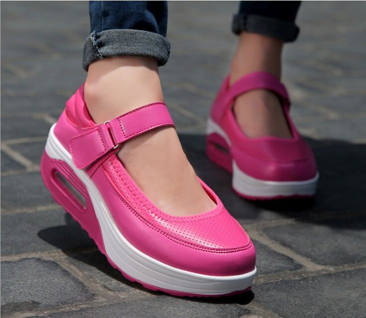 New shoes Women Shoes Inside Increasing High Casual Woman Ladies slim Flats Shoes footwear Sale Thick-soled platform shoes