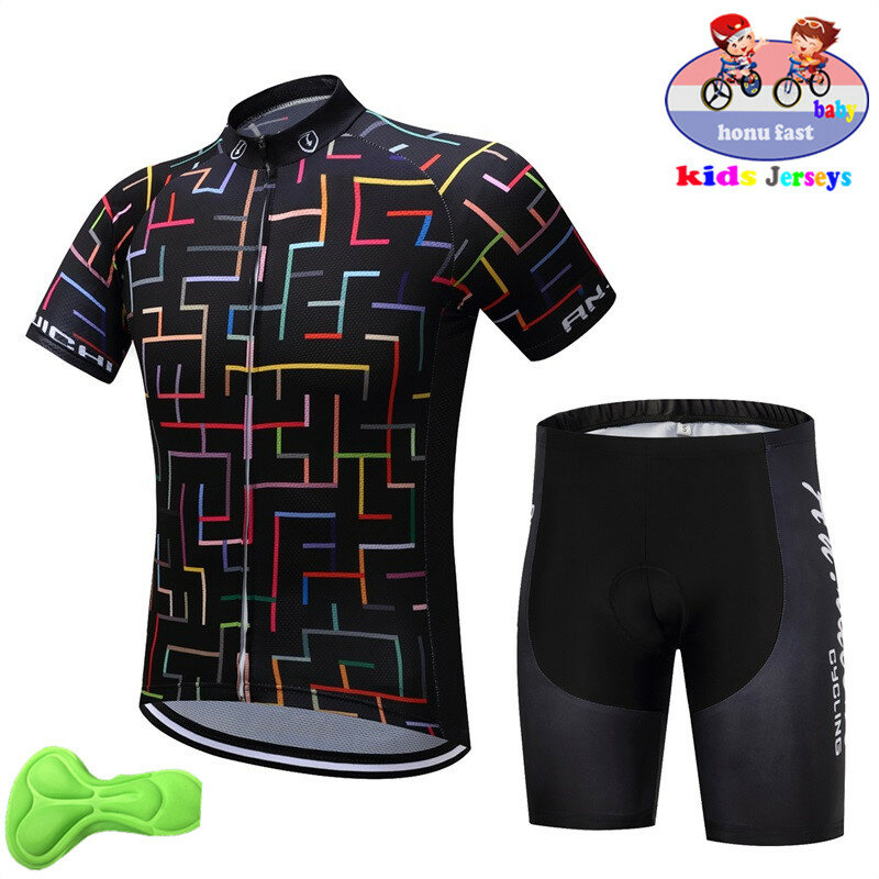Kids 2023 Breathable Cycling Jersey Set Shorts  Children Bike Clothing Boys  Summer Bicycle Wear Quick Dry