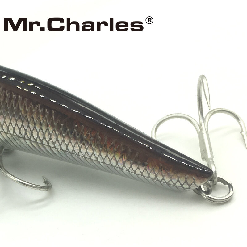 Mr.Charles – leurre méné flottant Super coulant CMC007, appât artificiel idéal pour la pêche à la manivelle, 70mm/8.3g, 0-1.0m