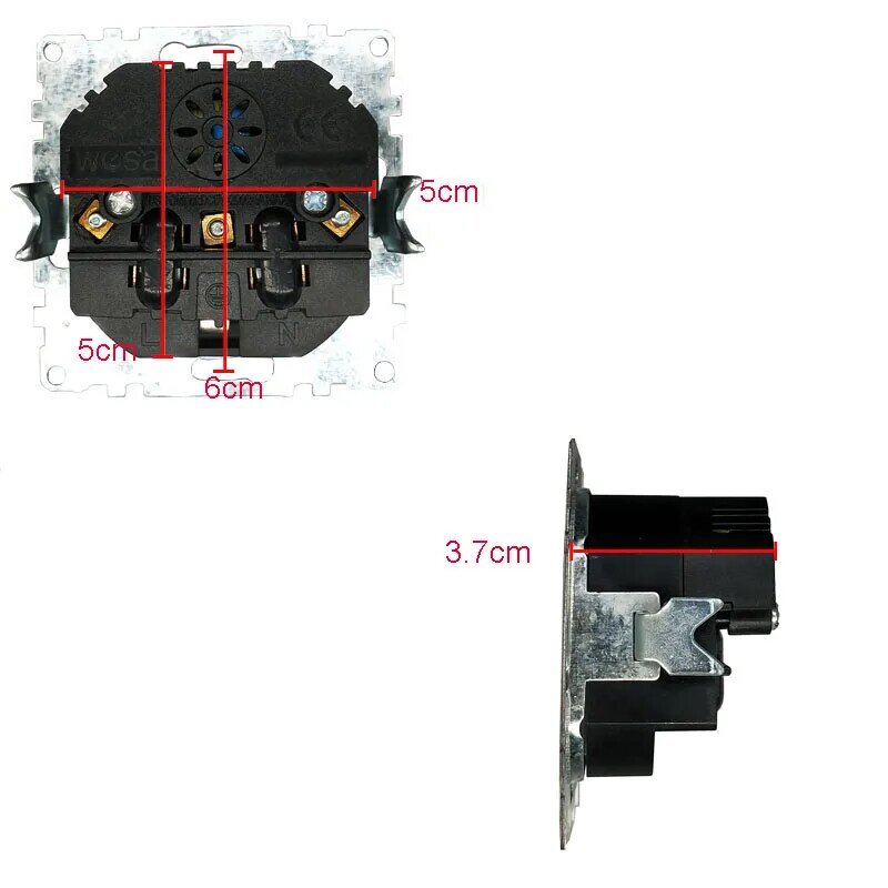 Soquete de saída do conector do adaptador 5v 2a da parede do padrão europeu do quadro acrílico do remendo