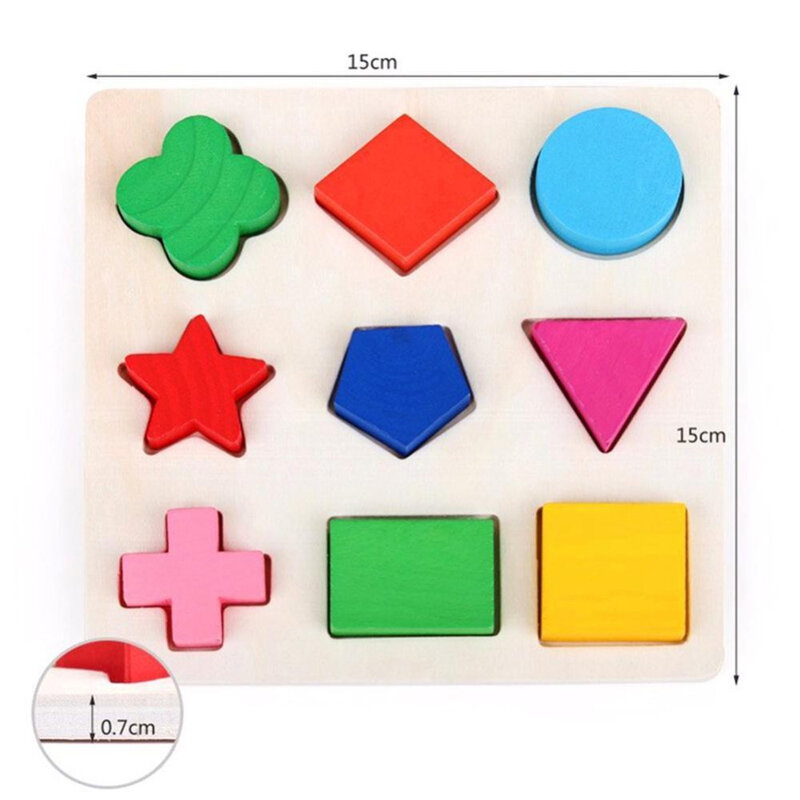 Vitoki 1 pc 3D Shapes Puzzles Wood Toys Natural Wood Pluzzles Baby Nest Learning Shapes Puzzles Educational Toy For Children