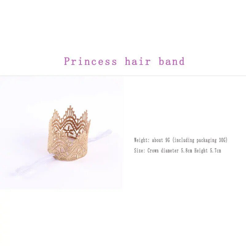 Newborn Baby Girl Crown Headband Lace Soft Elastic Tiara Turban Hair Bands Princess Fashion Style Kids Birthday Hair Accessories
