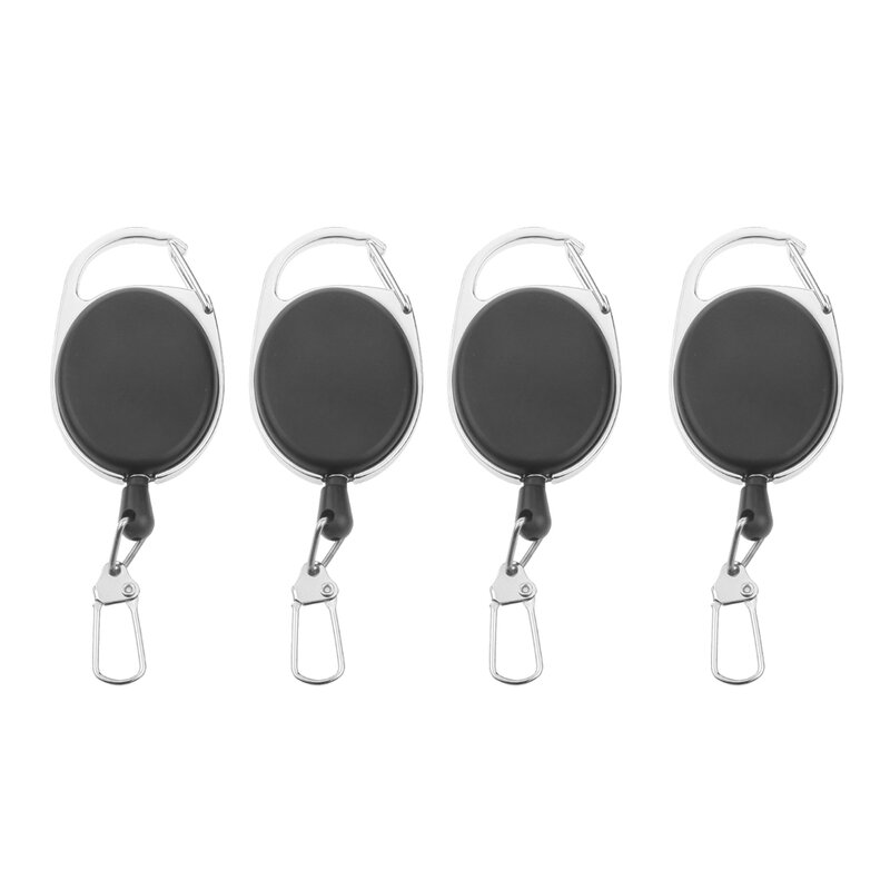 4 stück Versenkbare Schlüsselring Erweiterbar Metall Draht 60cm Keychain Clip Pull Schlüssel Ring Anti Verloren ID Karte Halter Schlüssel kette
