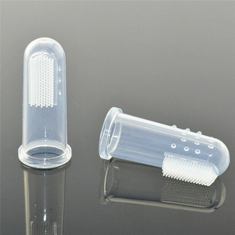 Przenośne dzieci niemowlę miękki silikonowy szczoteczka do zębów na palec zęby gumowy masażer szczotka czyste zęby S7JN