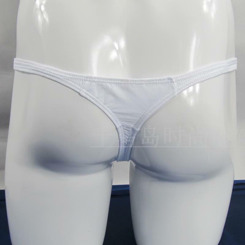 Sexy para hombre t-back Bulge pouch contorneado de cintura baja 100% algodón fino
