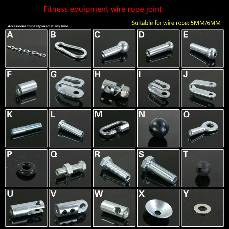 Akcesoria do drutu stalowego sprzęt fitness na siłownię lina stalowa stawy beztlenowe ćwiczenia metalowe ograniczniki kulkowe Hollow zaciski śrubowe uszczelka