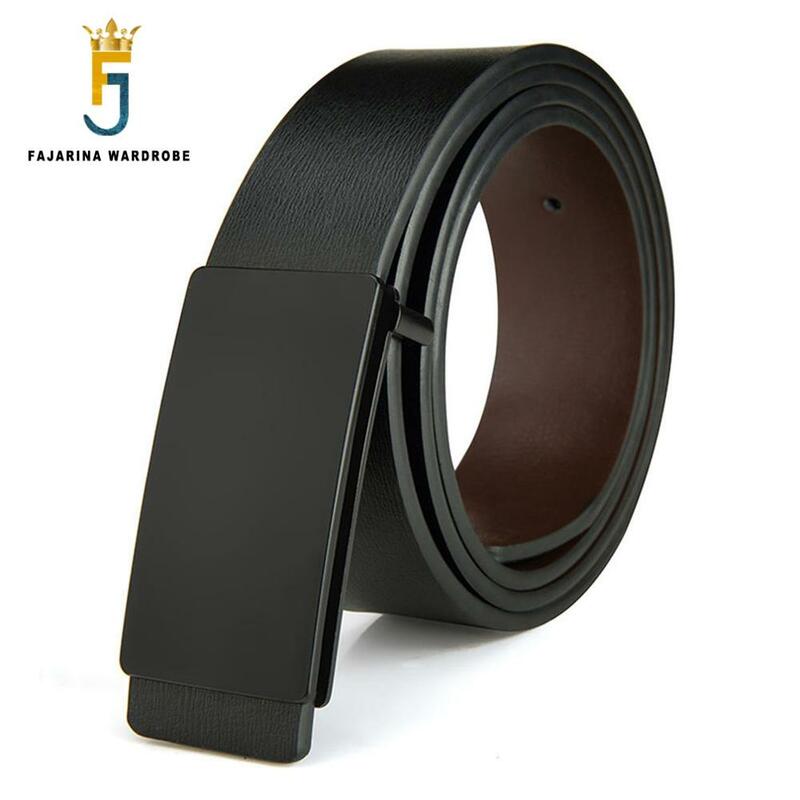 FAJARINA Brand Men's Quality Design 2nd Layer Genuine Leather Black Fashion Belts Male Jeans Belt Apparel Accessories for Men