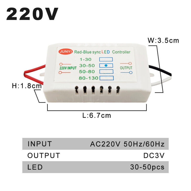 220V wejście czerwono-niebieski synchroniczny podwójny kontroler Sync LED dedykowany 1-80pcs transformator elektroniczny zasilacz LED Driver