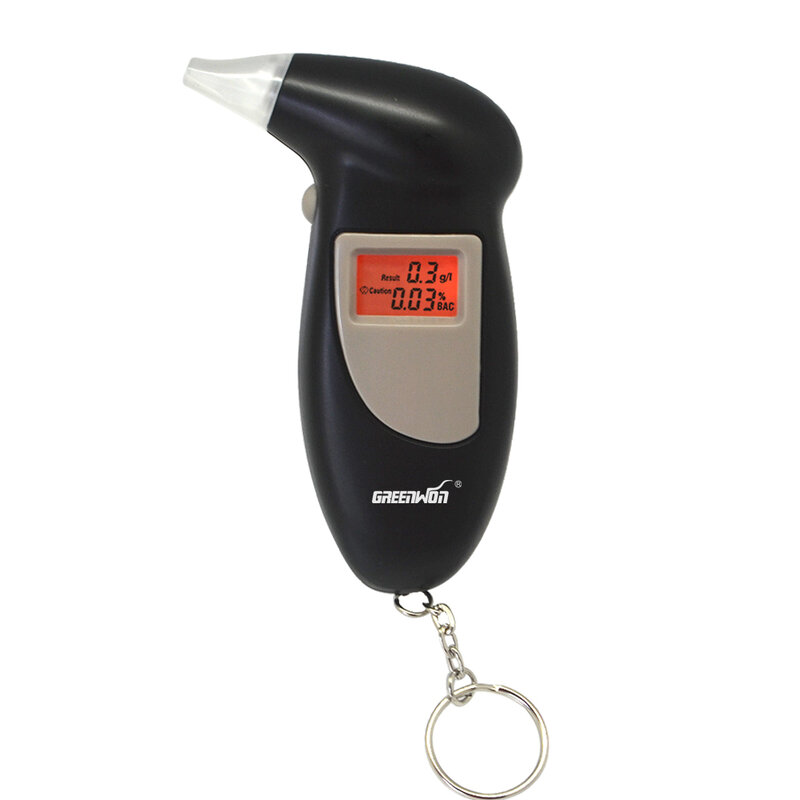 Greenwon 68S Alkohol Tester Digital Alkohol Detector Breathalyzer Polisi Alcotester Tampilan Lampu Latar Kotak Putih Tidak Ada Manual