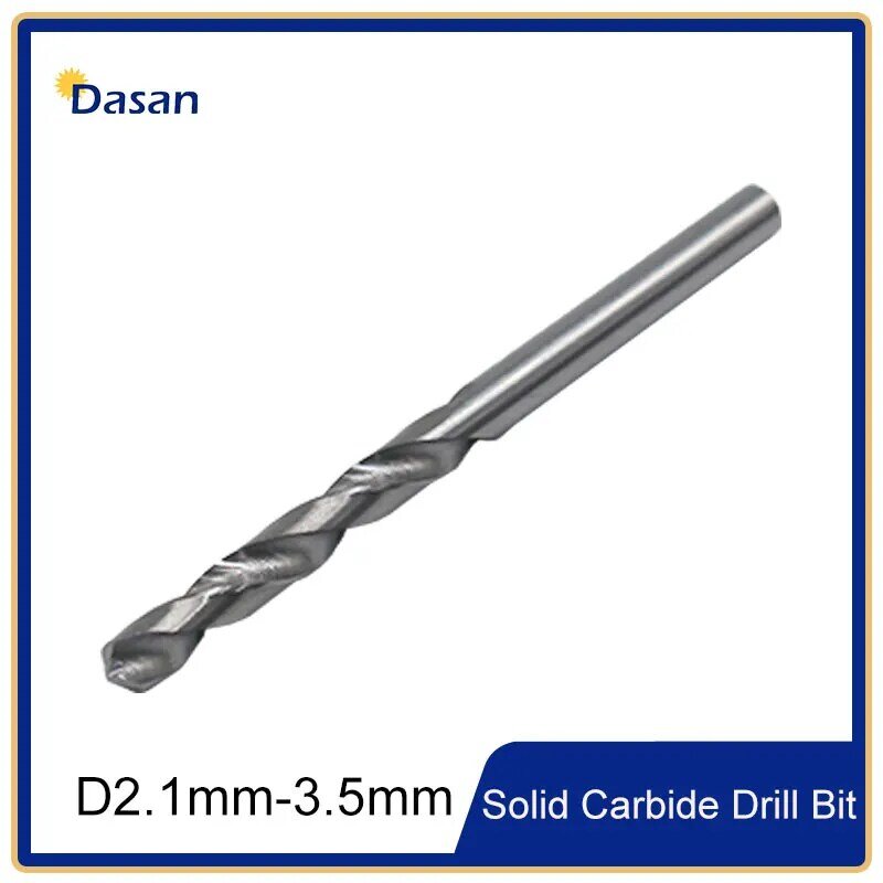 10 pcs Solid Carbide Putar Bor Bit 2.1mm untuk 3.5mm Tungsten Baja Bor untuk CNC Bubut Pengerjaan Logam Alat
