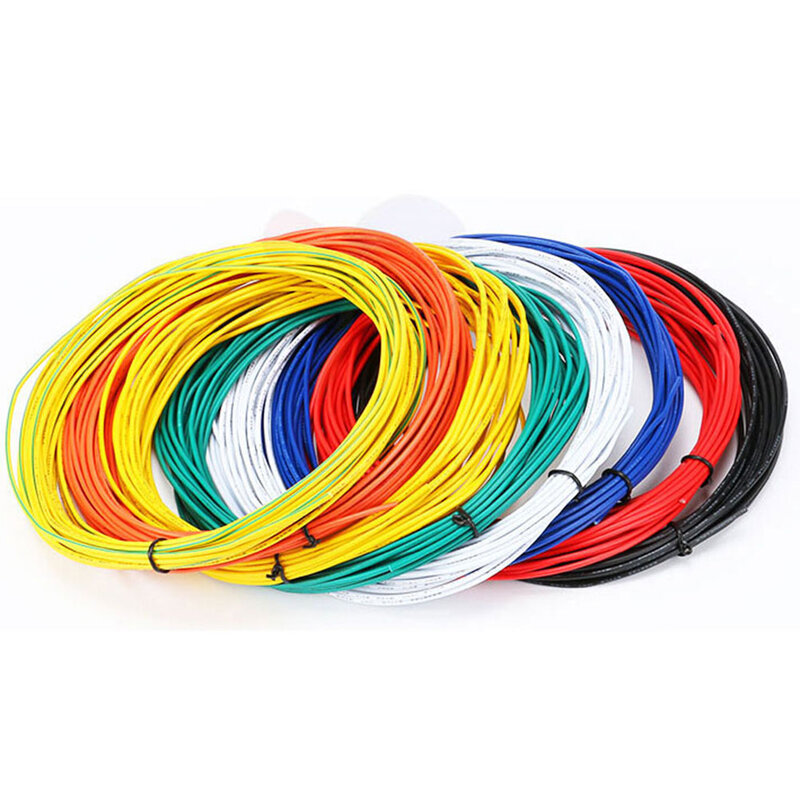 5/10 metros super flexible 26AWG aislamiento de PVC de alambre de cable eléctrico de cable DIY conectar 10 colores elegir 2 tamaños