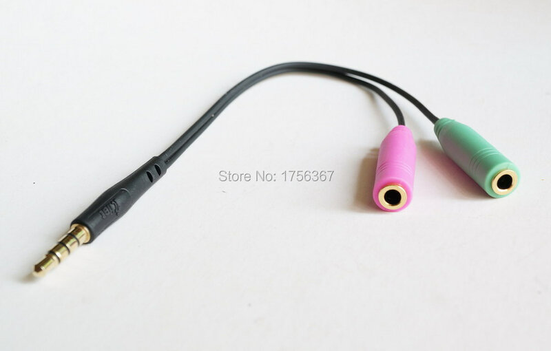 Cable adaptador de línea de auriculares de ordenador, adaptador de auriculares de 3,5mm a 2x3,5mm para ordenador (teléfono móvil)