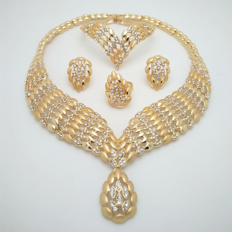 Kingdom Ma-conjunto de cuentas africanas de oro para mujer, joyería nupcial nigeriana, accesorios de boda, Moda Africana Dubai, 2019