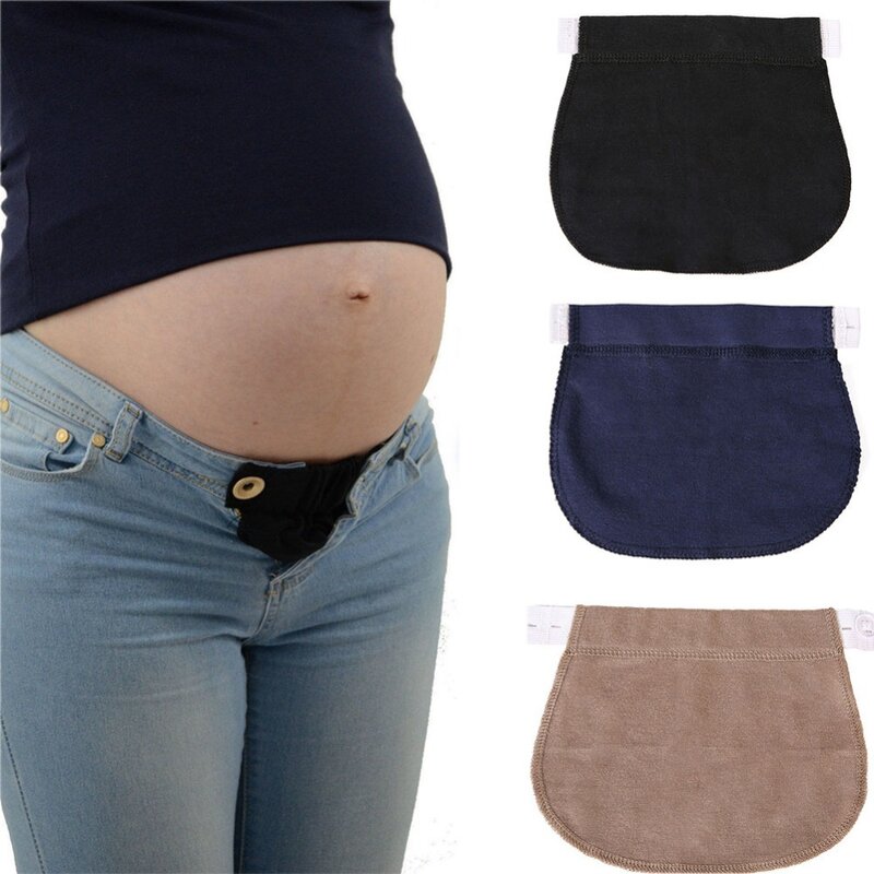 Cinturón extensor de cintura elástico ajustable, pantalones de maternidad, negro, azul marino, caqui, 1, 3 piezas, nuevo, caliente