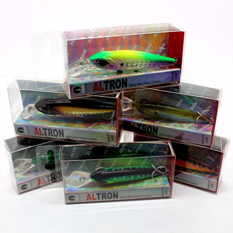 AOCLU wobbler Super Qualität 6 Farben 75mm 5,5g Harten Köder Minnow Crank Angeln lockt Bass Frische salzwasser VMC haken kostenloser versand