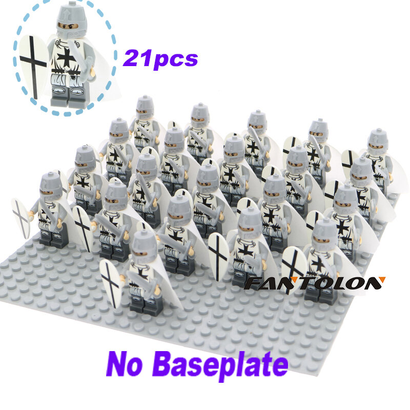21Pcs/Lot Crusader Rome Commander Soldiers Medieval Knights Super Heroes Legoelys Building Blocks Toys Children Gifts Xh645