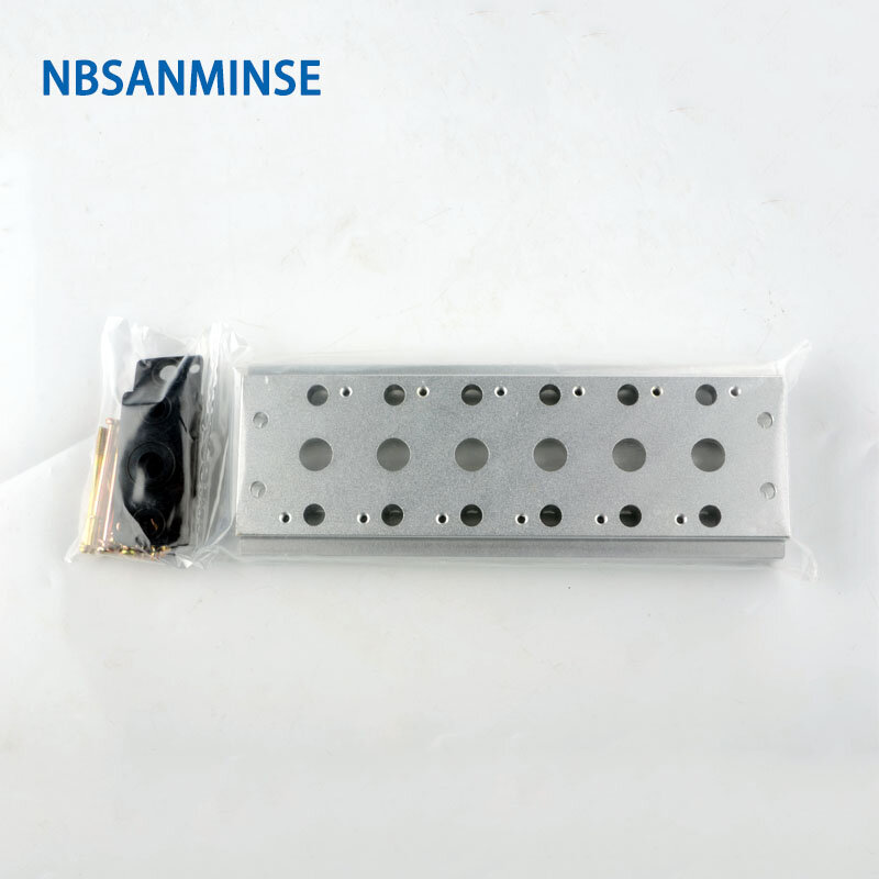 NBSANMINSE Pneumatik Manifold 4V210 Conflux Board UNTUK 4V100 4V200 4V300 4V400 Seri Bahan Aluminium