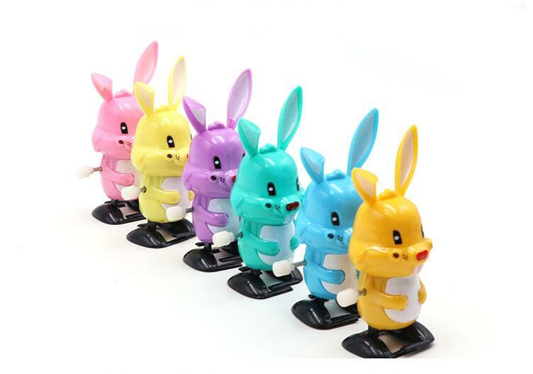 IWish-conejo de cuerda caliente de 90mm para niños, juguetes con mecanismo de relojería, conejo para caminar, liebres de dibujos animados, conejos, juguete clásico para el día del Domingo de Pascua