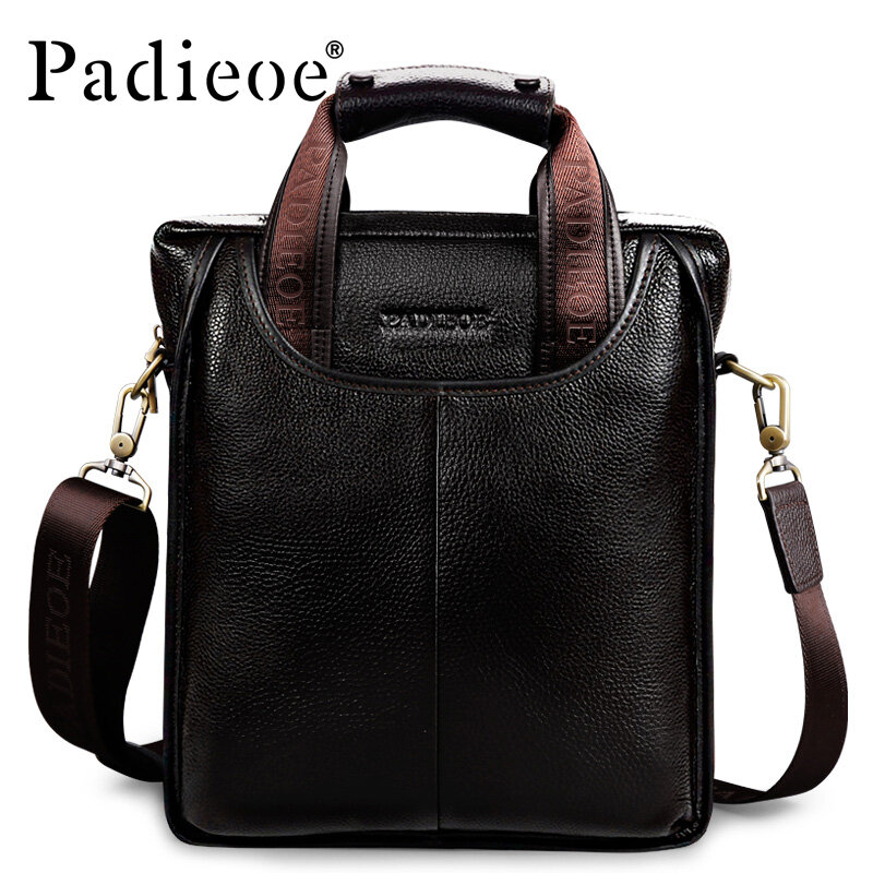 Padieoe-maletín Vintage de cuero genuino para hombre, bolsos de mensajero, bolsos de mano de moda, bolso de negocios, bolsos de hombro