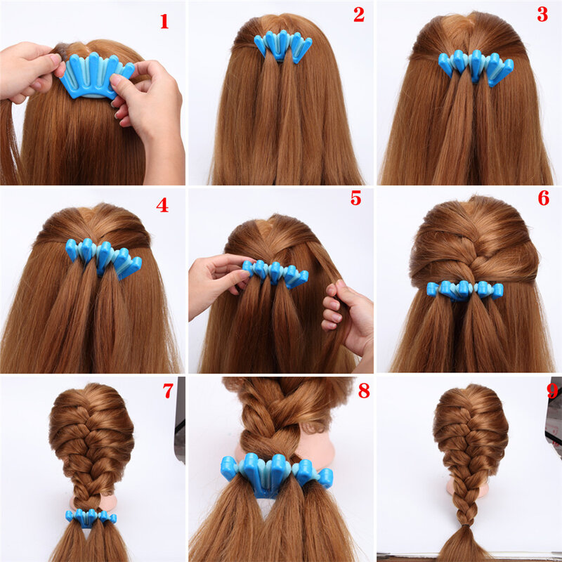 6 стилей леди Французский волос приспособление для плетения кос Плетение Braider ролик для волос, фигурная инструмент DIY аксессуары