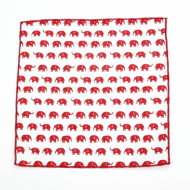 Mouchoir de poche carré pour homme, serviette de poitrine, 100% coton, motifs d'animaux, 25x25cm