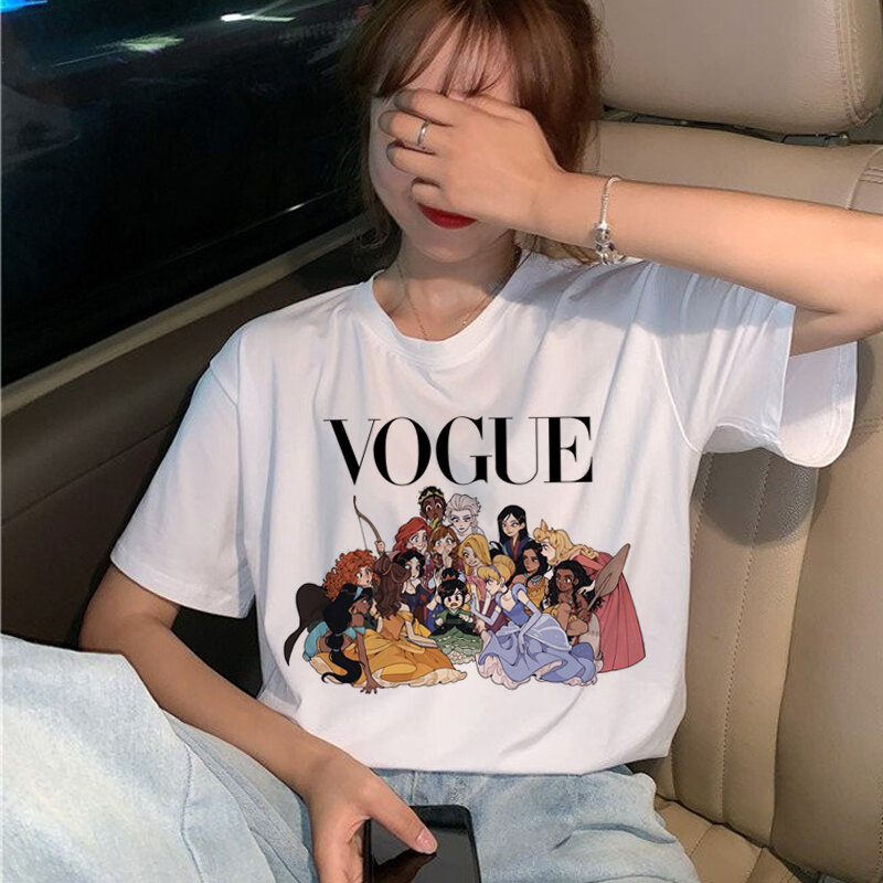 Vogue Princess T Shirt Women Harajuku Ullzang Graphic T-shirt Funny Cartoon 90s Tshirt Aesthetic Korean Style Top Tees Female
